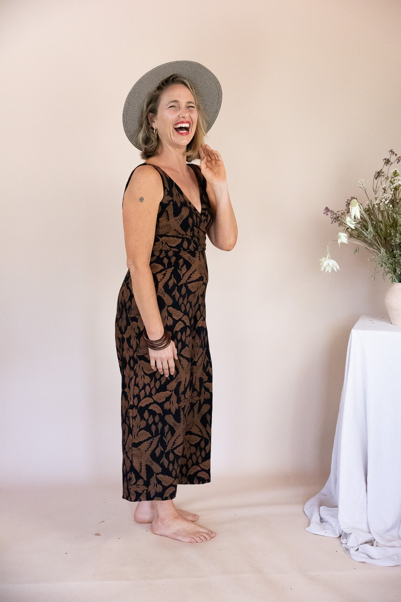 Wide Leg Jumpsuit - Burdock and Bird Print